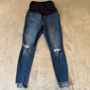 Isabel Maternity Pregnancy Fringe Grunge Jeans Sz 4